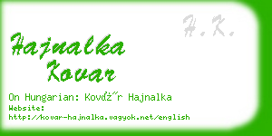 hajnalka kovar business card